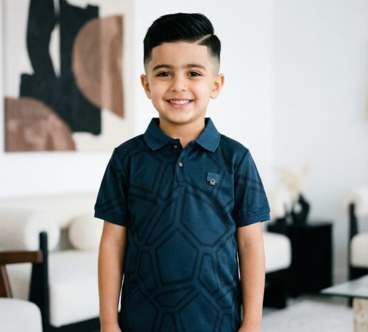 Boy's Geometric Tech Polo