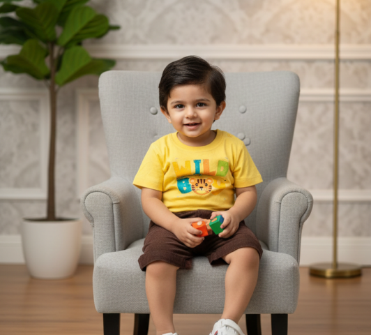 Boy's Summer Set-Canary Yellow & Earthy Cocoa