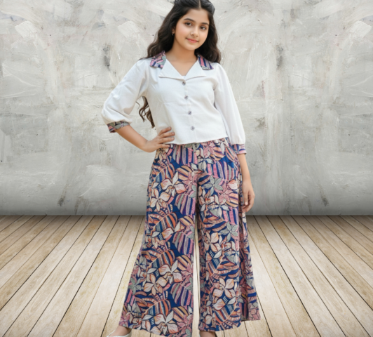 Floral Fusion Wide-Leg Co-Ord Set