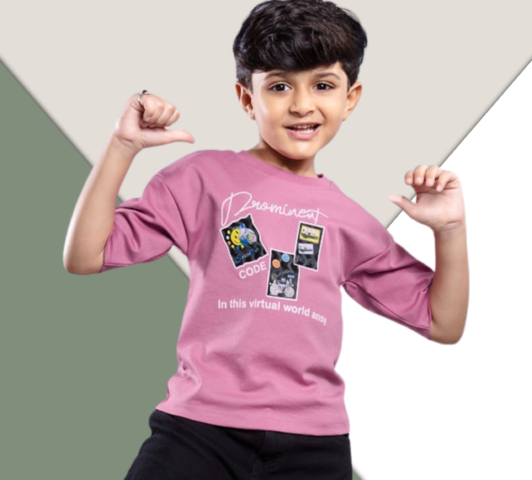 Boys Pink Graphic T-Shirt
