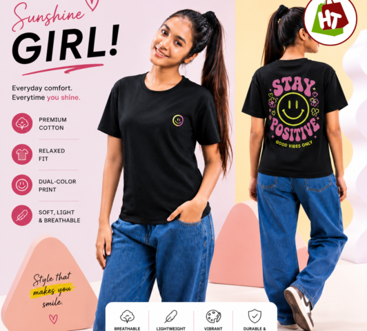 Be Your Own Mood Oversized Graphic T-Shirt – Black