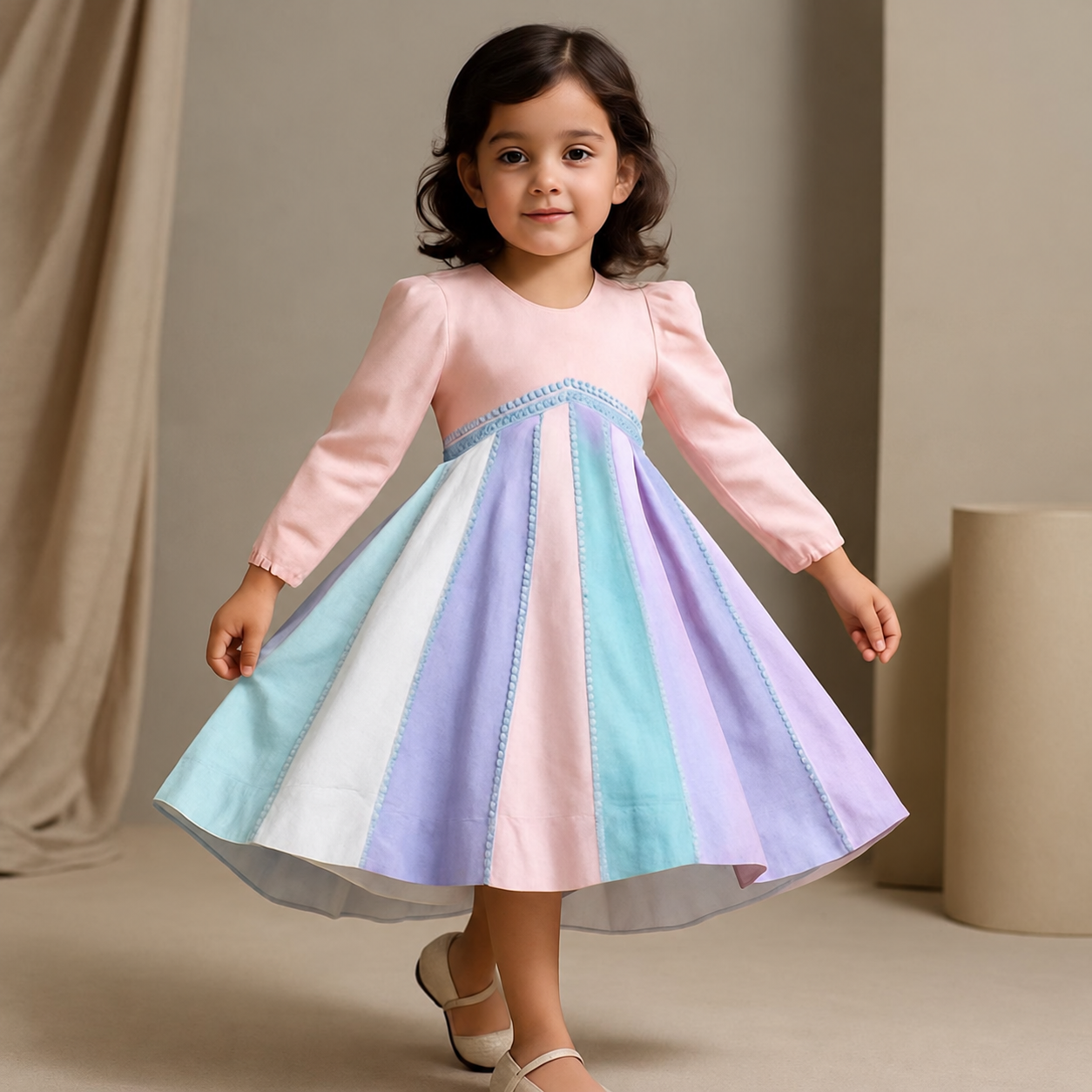 Seraphina Colorblock Twirl Dress - Image 1