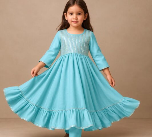 Aadhya Metallic Gota Work Anarkali Set