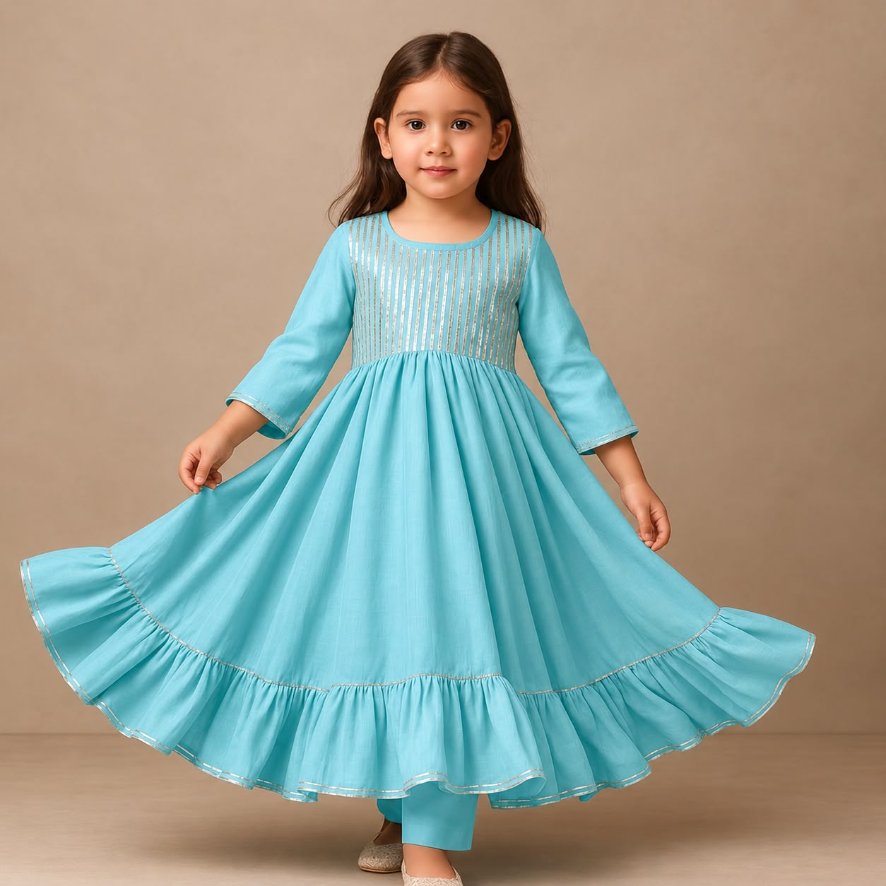Aadhya Metallic Gota Work Anarkali Set - Image 1